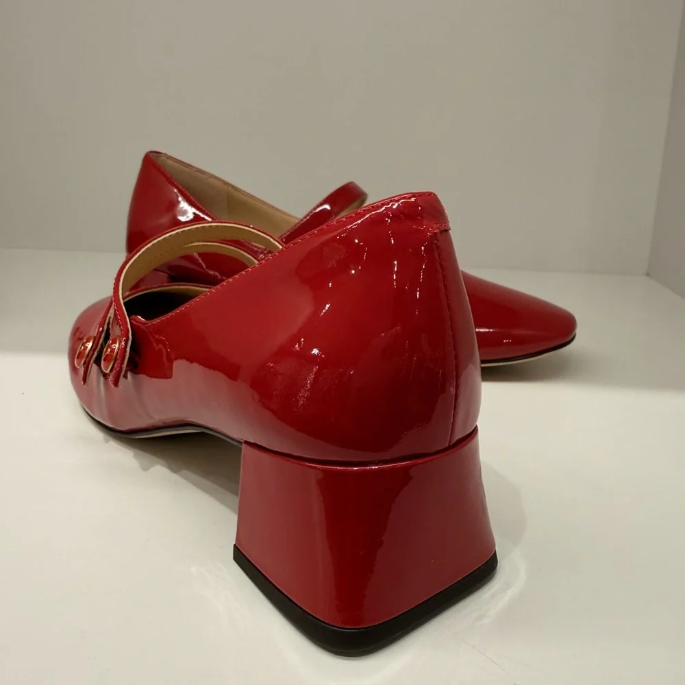 Coach Red Patent Leather Mary Jane Heels